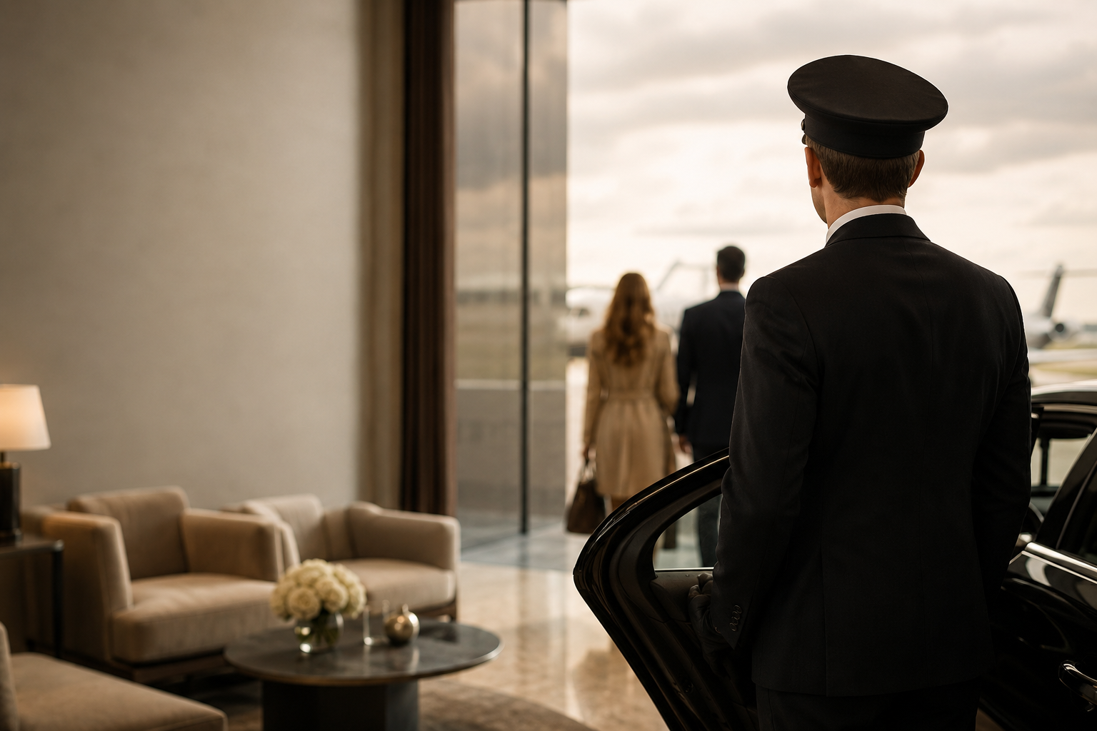Ambiente premium de viagem corporativa e hospitalidade